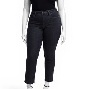 Good American Good Legs Straight 90’s Style Charcoal Denim